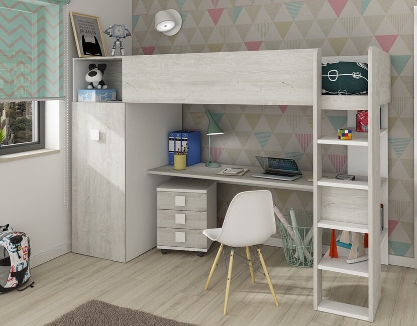 Jules Hoogslaper met kast - Grijs eiken