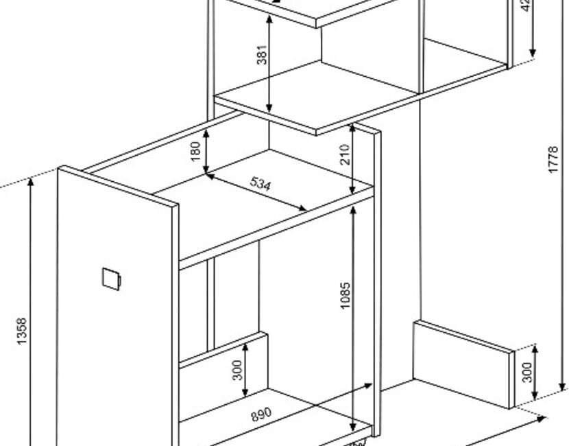 Jules Hoogslaper met kast - Grijs eiken