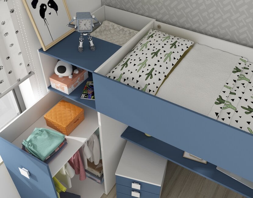 Jules Hoogslaper met kast - Blauw