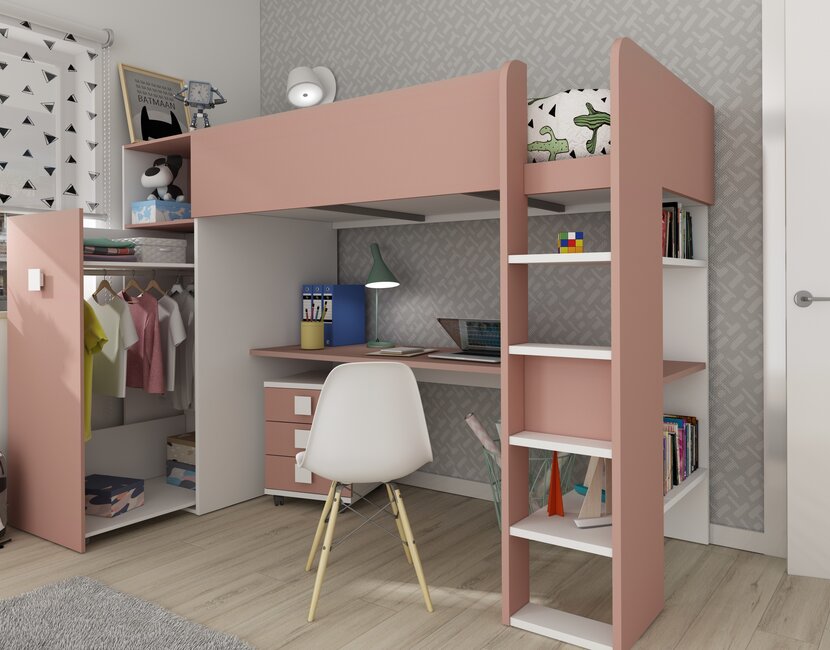 Jules Hoogslaper met kast - Roze