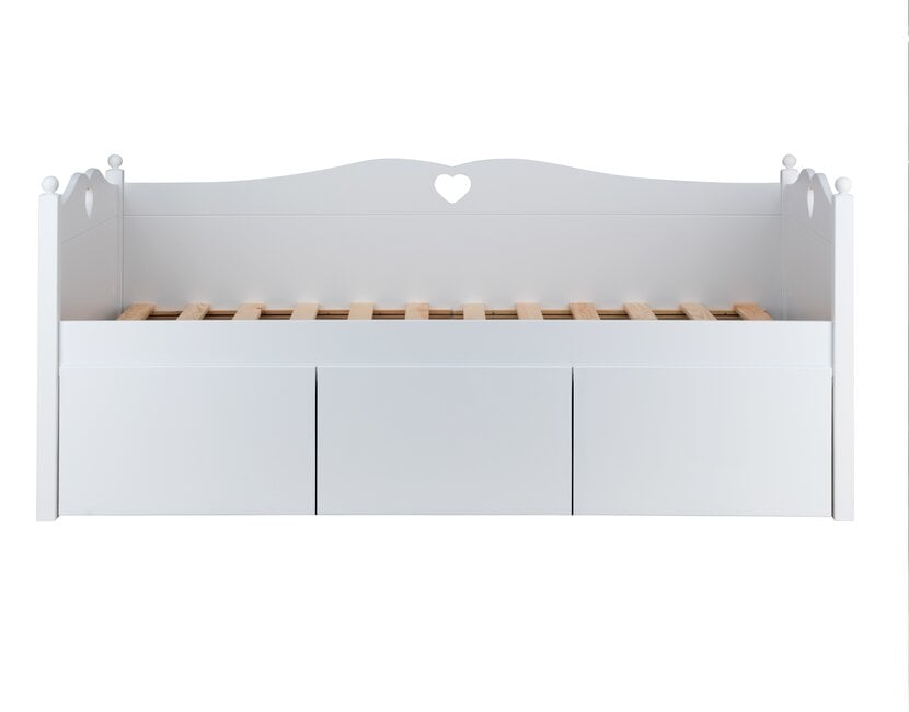 Bedbank Emma met 3 mega grote lades wit