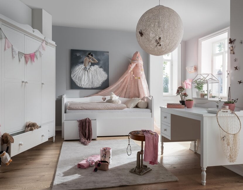 Bedbank Emma met 3 mega grote lades wit