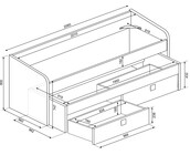 Kajuitbed Jules blauw - 90x200