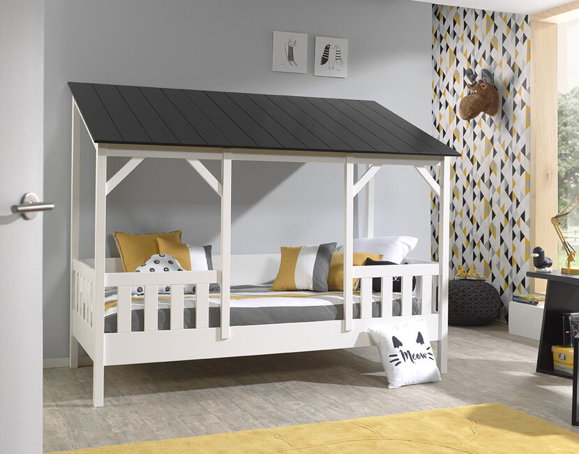 Housebed Terra - 90x200 - Zwart Dak