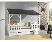 Housebed Terra - 90x200 - Zwart Dak