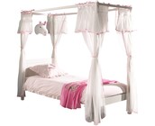 Hemelbed Charlotte - Wit - 90x200 - incl. gordijnenset Amori
