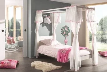 Hemelbed Wit PINO - 90x200 cm