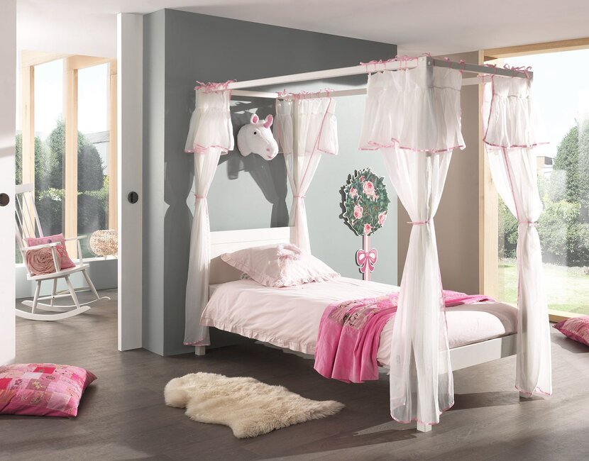 Hemelbed Charlotte - Wit - 90x200