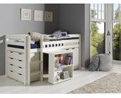 Halfhoogslaper Charlotte met extra kasten - Wit