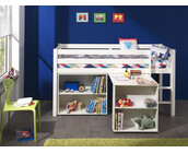 Halfhoogslaper Charlotte met extra kasten - Wit