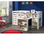 Halfhoogslaper Charlotte met extra kasten - Wit