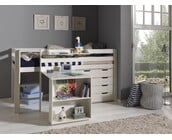 Halfhoogslaper Charlotte met extra kasten - Wit