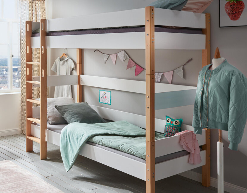 Stapelbed Color - Wit/Beuken