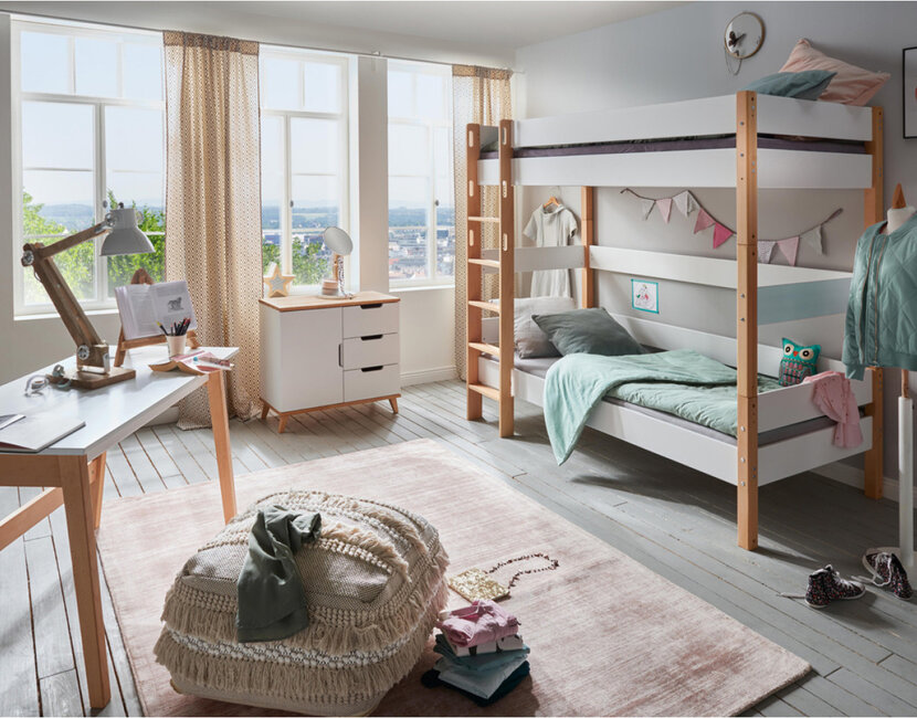 Stapelbed Color - Wit/Beuken