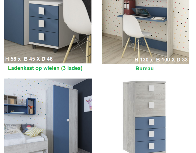 Kajuitbed Jules blauw - 90x200