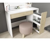 Kaptafel Vanity Glamour - Make-up tafel - Eiken/wit