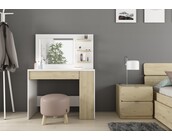 Kaptafel Vanity Glamour - Make-up tafel - Eiken/wit