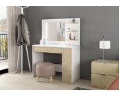 Kaptafel Vanity Glamour - Make-up tafel - Eiken/wit