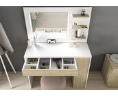 Kaptafel Vanity Glamour - Make-up tafel - Eiken/wit