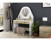 Kaptafel Vanity Star - Make-up tafel - Eiken/wit