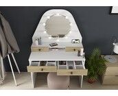 Kaptafel Vanity Star - Make-up tafel - Eiken/wit