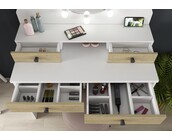 Kaptafel Vanity Star - Make-up tafel - Eiken/wit