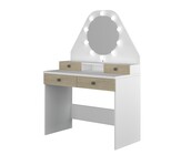 Kaptafel Vanity Star - Make-up tafel - Eiken/wit