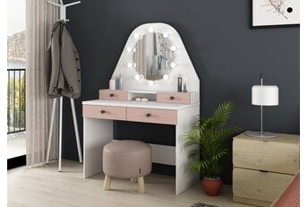 Kaptafel Vanity Star - Roze/wit