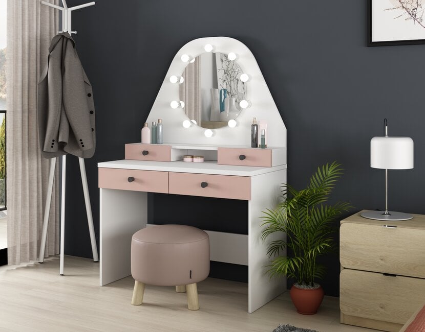 Kaptafel Vanity Star - Make-up tafel - Roze/wit