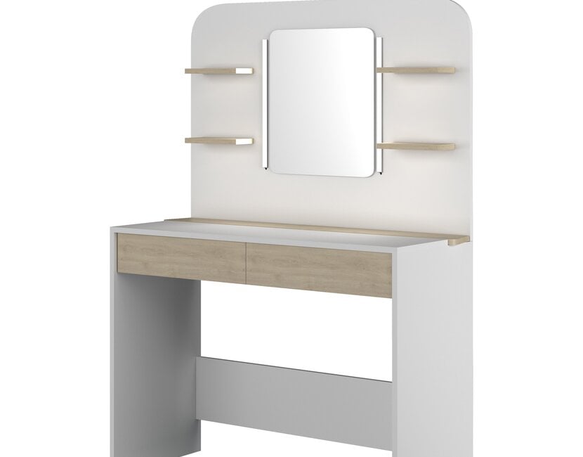 Kaptafel Vanity Secret - Make-up tafel - Eiken/wit