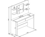 Kaptafel Vanity Secret - Make-up tafel - Eiken/wit