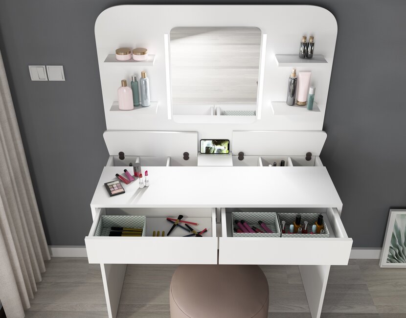 Kaptafel Vanity Secret - Make-up tafel - Wit