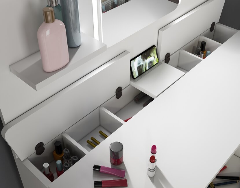 Kaptafel Vanity Secret - Make-up tafel - Wit