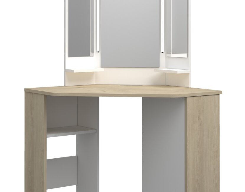 Kaptafel Vanity Chic - Make-up tafel - Eiken/wit