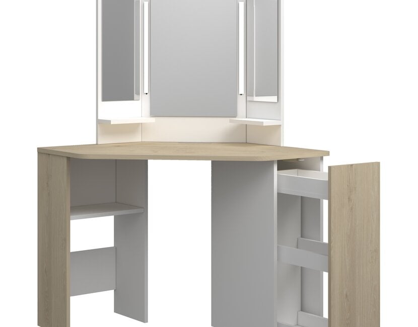 Kaptafel Vanity Chic - Make-up tafel - Eiken/wit