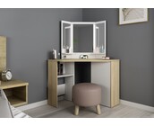 Kaptafel Vanity Chic - Make-up tafel - Eiken/wit