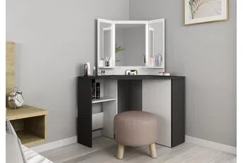 Kaptafel Vanity Chic - Grijs-Wit