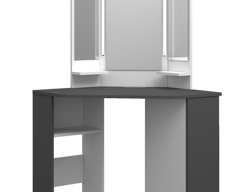 Kaptafel Vanity Chic - Make-up tafel - Grijs-Wit