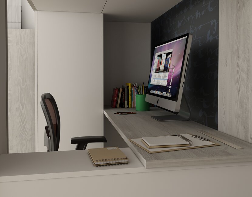 Hoogslaper Studio Grijs eiken/wit