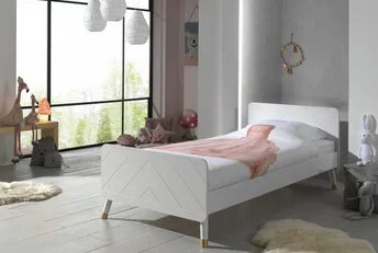 Kinderbed Billy - Satijn wit - 90x200