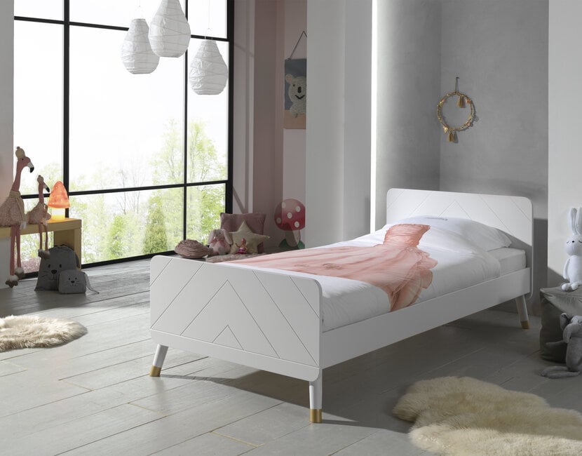 Kinderbed Billy - Satijn wit - 90x200