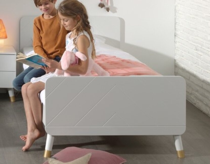 Kinderbed Billy - Satijn wit - 90x200