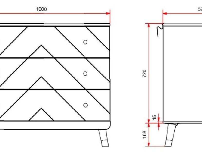3 lades Billy commode - Satin White