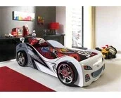 Autobed Wit Brap Brap Raceauto - 90 x 200 cm