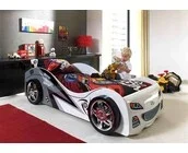 Autobed Wit Brap Brap Raceauto - 90 x 200 cm
