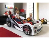 Autobed Wit Brap Brap Raceauto - 90 x 200 cm