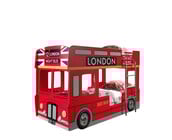 Stapelbed Rood London Bus incl. LED lampen-90x200