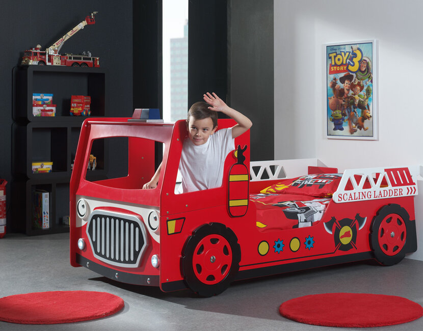 Autobed Brandweerwagen Fire Truck Rood 90x200
