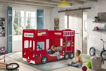 Stapelbed Rood Brandweerauto 90x200