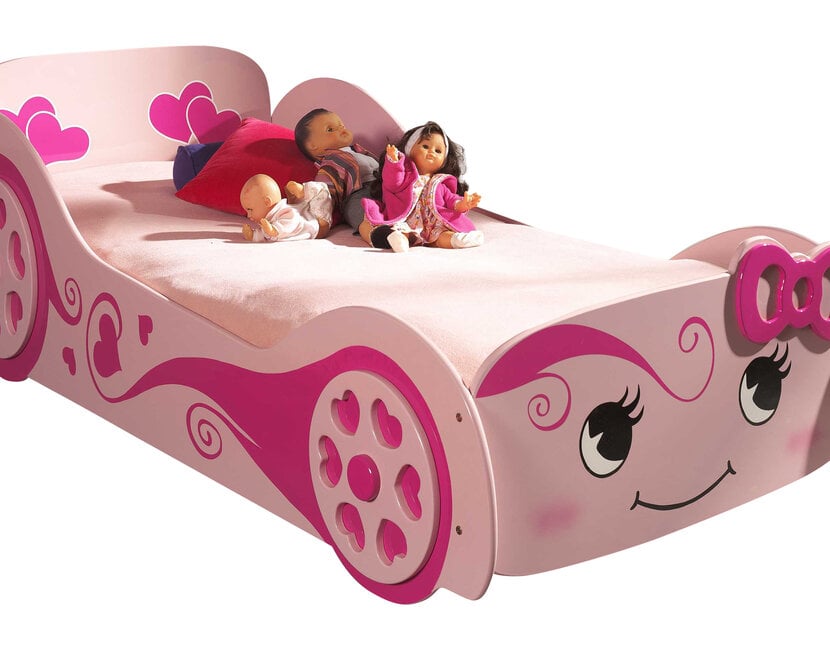 Autobed Roze Love Car 90 x 200
